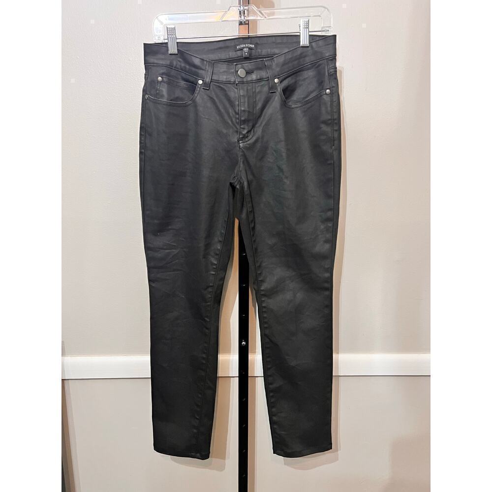 ☀️NWOT Eileen Fisher Skinny Jeans Organic Cotton Blend Denim Black Womens Size 8